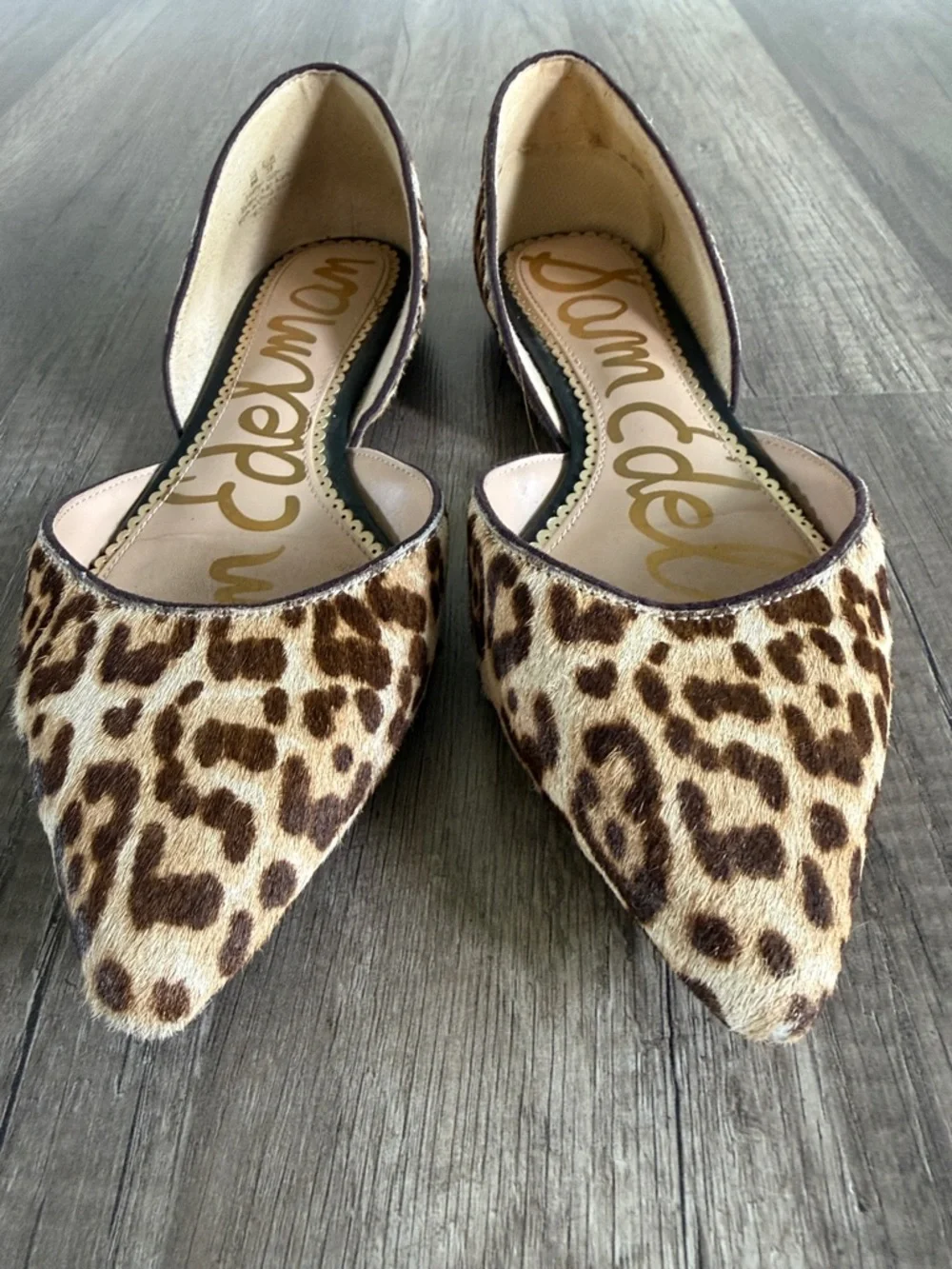 Sam Edelman Shoes Rodney Calf Hair Leopard Print D’Orsay Ballet Flats Size 8 - Picture 3 of 6